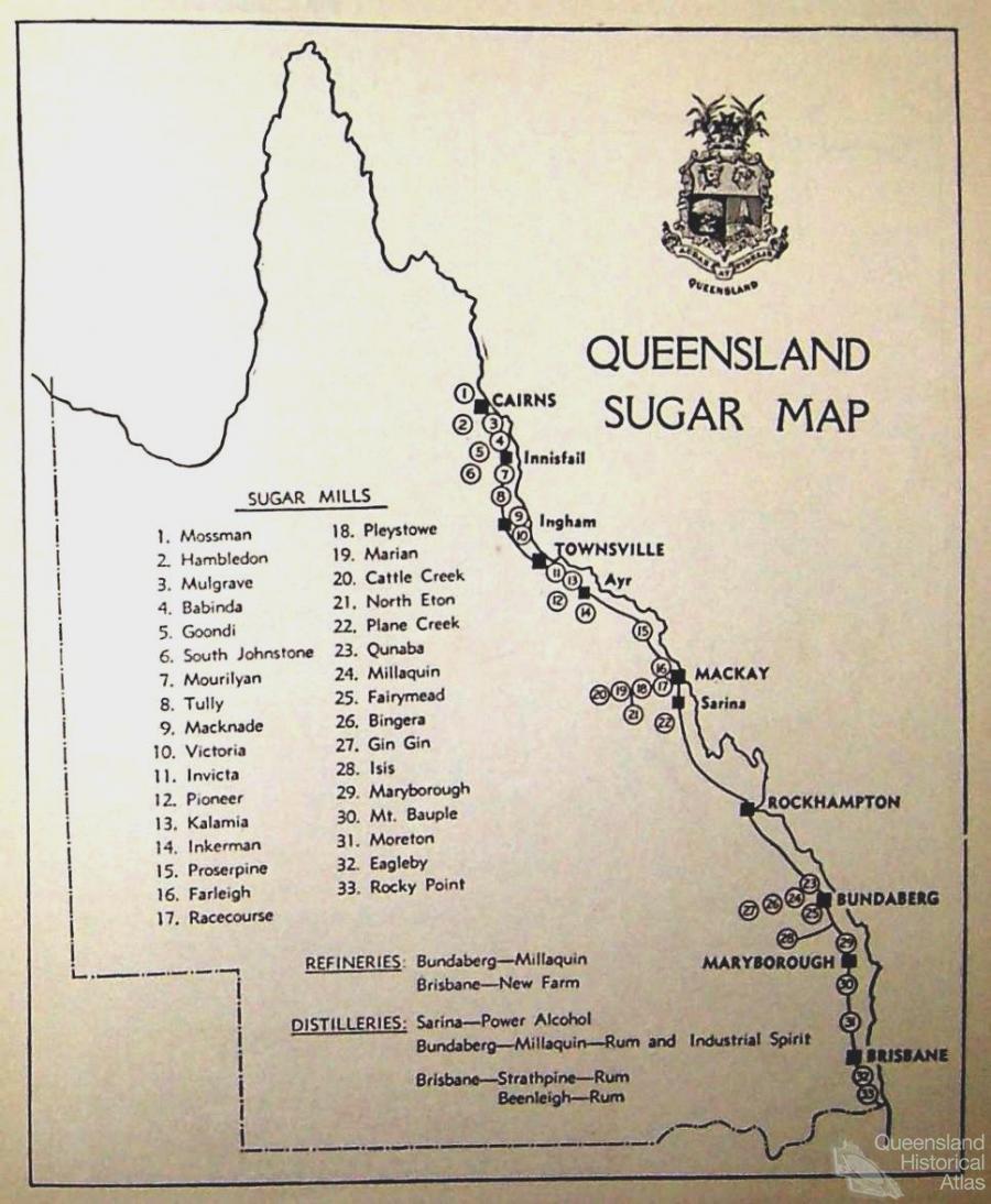sugar mills map 1941