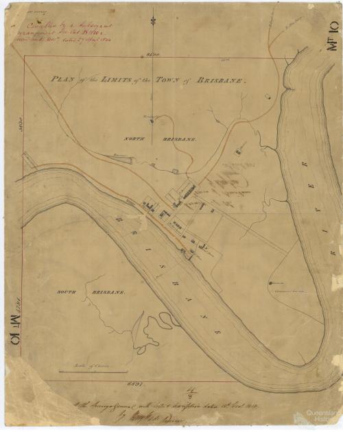 Plan of the limits of the Town of Brisbane, 1843