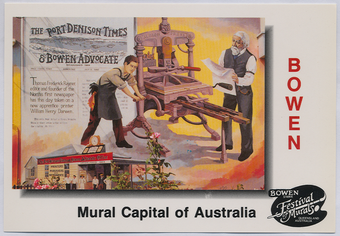 Mural "Newspaper Industry", Bowen Queensland Historical Atlas