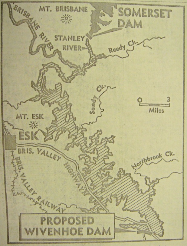 Proposed Wivenhoe Dam, 1972 Queensland Historical Atlas