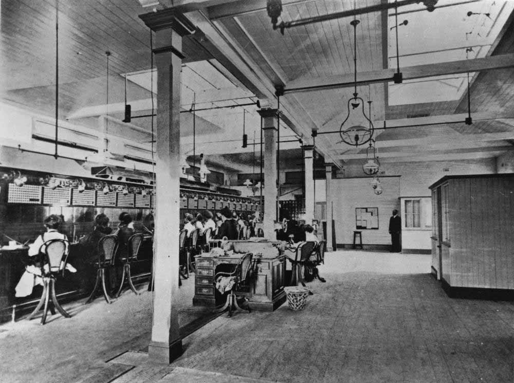 Interior of Brisbane Central Telephone Exchange, Brisbane, 1903