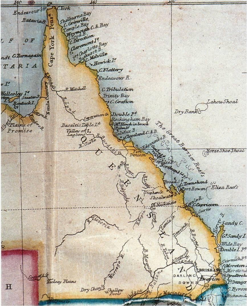 Edward Stanfords Map Of Queensland 1861 Queensland - 