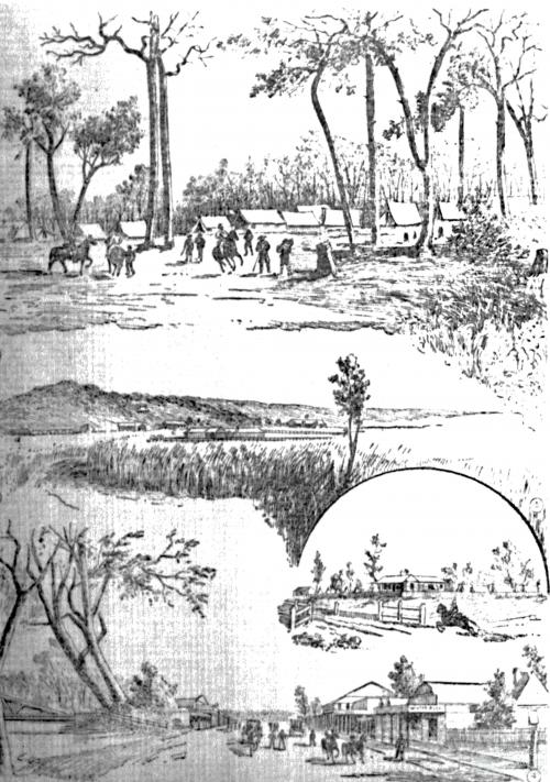 Sketches of Wolfgang Strike camp, shearers on strike, 1891