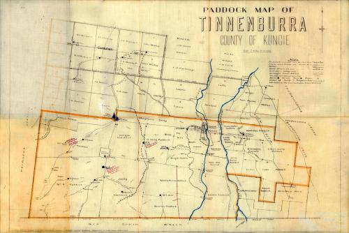 Paddock map of Tinnenburra, 1924