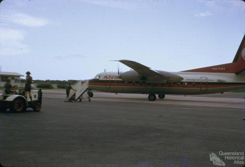 Ansett aircraft at Ayr Airport, 1971