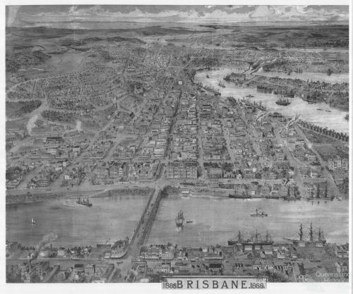 Brisbane Oblique View, 1888