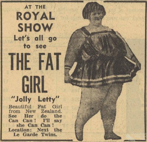 The fat girl, Royal Show, 1956