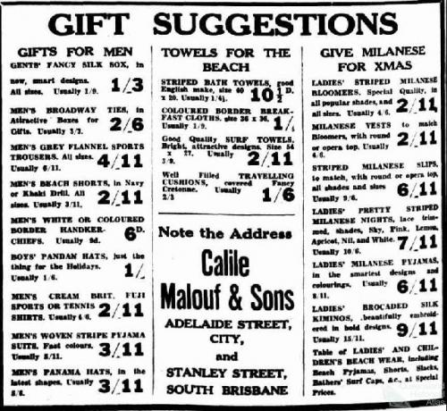 Advertisement Calile Malouf & Sons, 1933