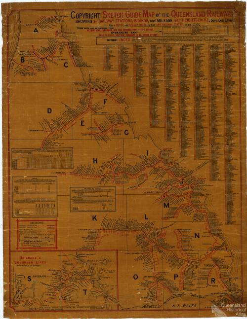 Sketch guide map of the Queensland Railways, 1904