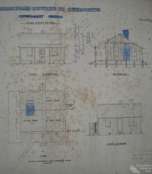 Plans Cottage for attendants at Refreshment Rooms, Maryborough, 1916