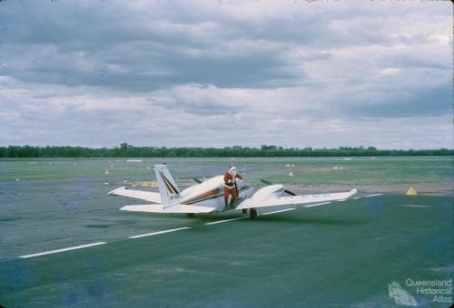 Santa arrives by air, Birdsville, 1974