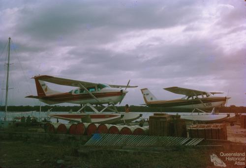 Cessna Amphibian aircraft, Royal Flying Doctor, Gold Coast, 1973