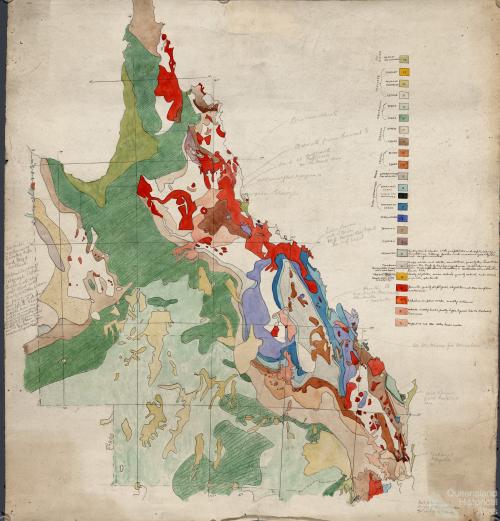 Preliminary plot of Queensland section of Geological map of the Commonwealth of Australia