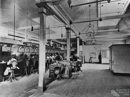 Interior of Brisbane Central Telephone Exchange, Brisbane, 1903