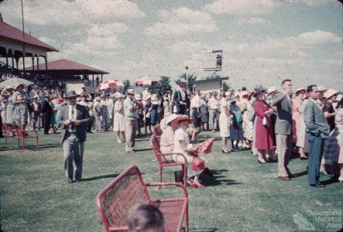 Crowd at Emerald racecourse, c1960