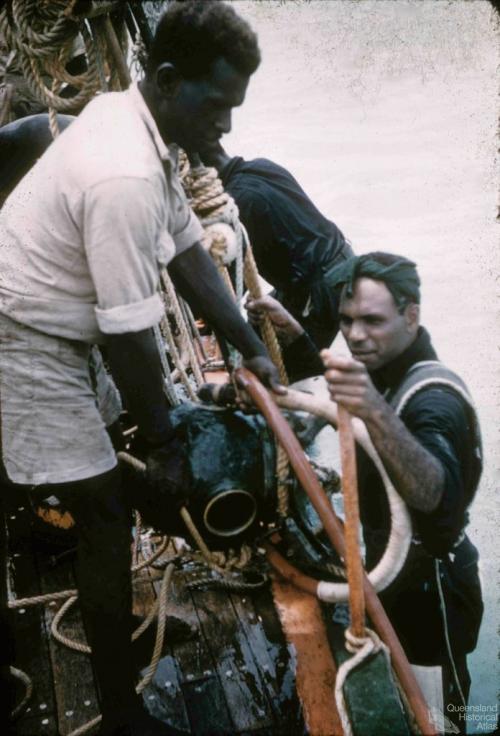 Pearl divers, Thursday Island, 1958