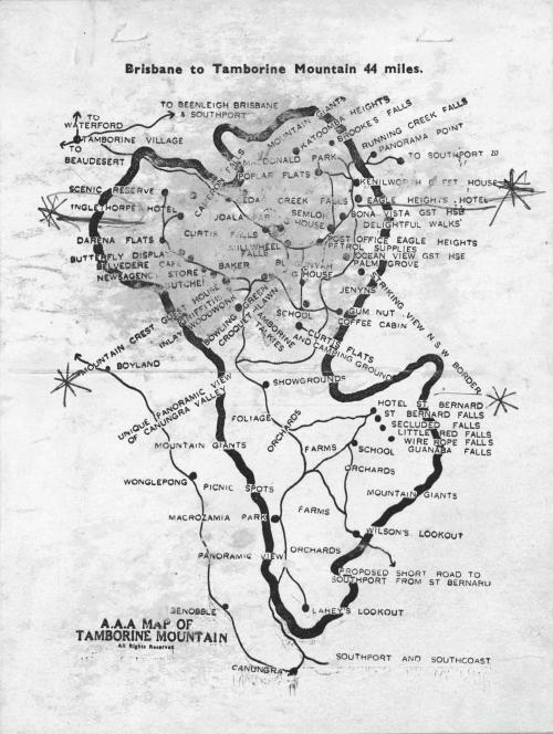 Map of Mount Tamborine, c1938