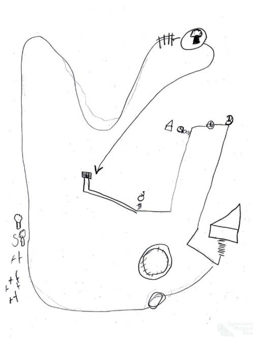 Girl B, freehand map of Cherbourg