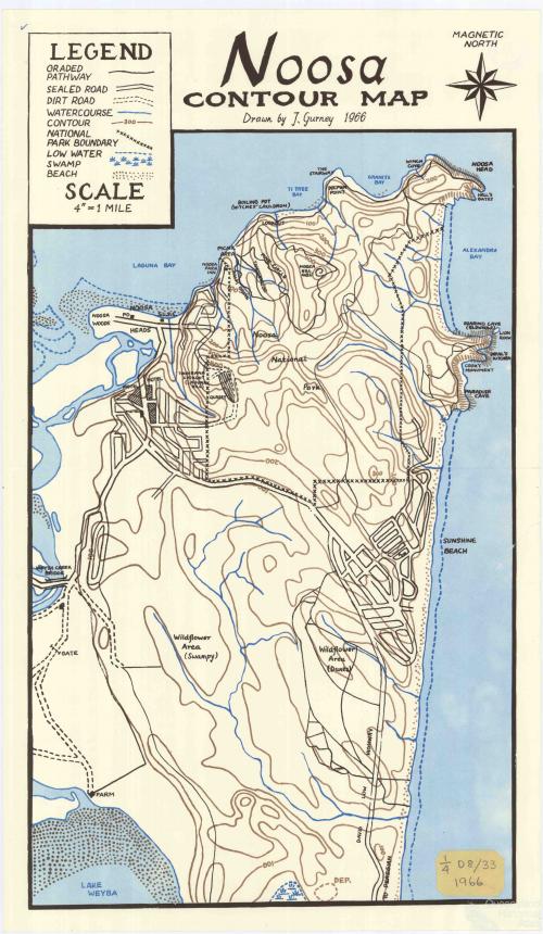 Noosa Contour Map, 1966