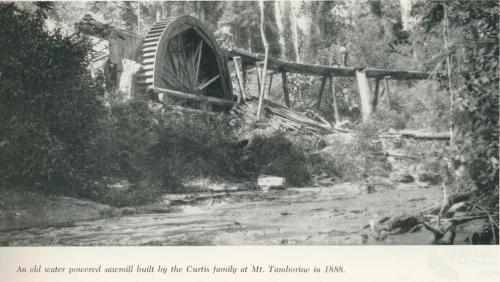 An old water powered sawmill at Mount Tamborine, 1958