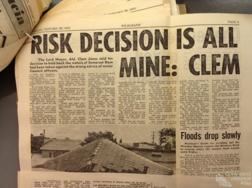 Risk decision is all mine: Clem, The Telegraph, 29 January 1974