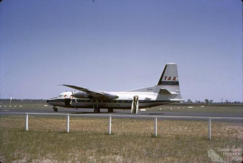 TAA Fokker Friendship aircraft at Roma Airport, 1965