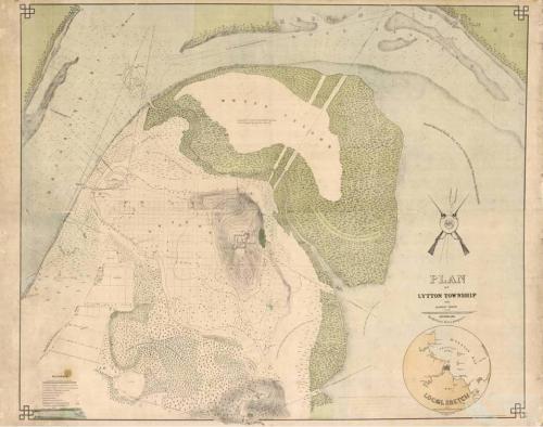 Plan of Lytton township and adjacent country for defence force purposes, 1886