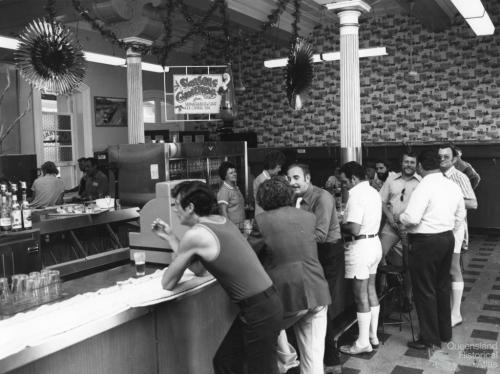 Refreshment Room bar at Brisbane Central Station, c1970