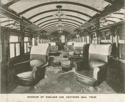 Parlour car, Southern Mail train, 1912