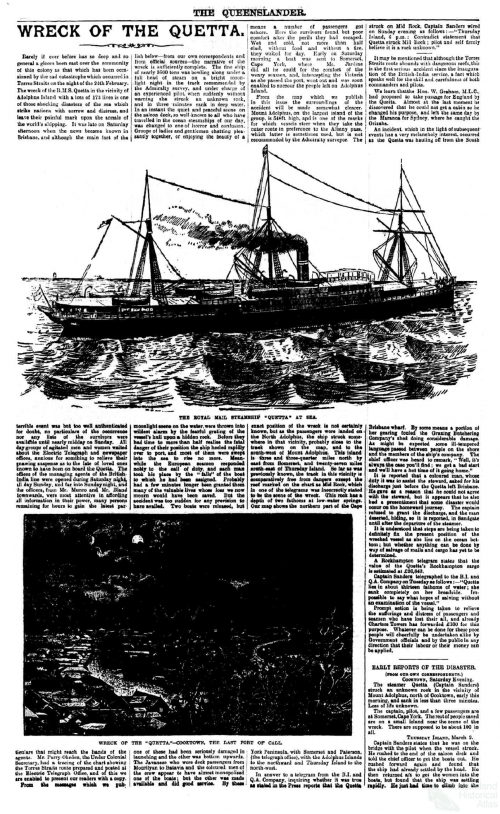 Wreck of the Quetta, Queenslander, 15 March 1890