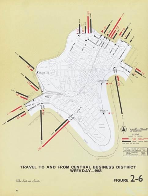 Brisbane public transport map, 1968