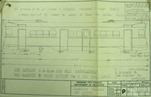 Suggested supports for loading tramcars, 1969