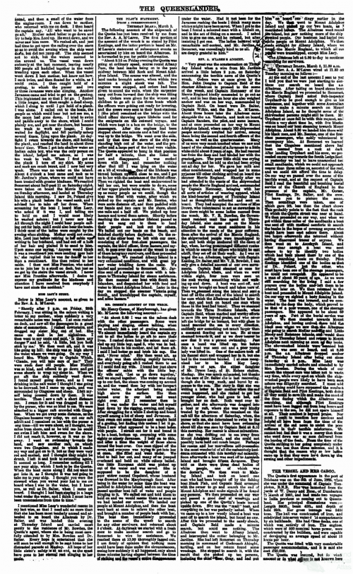 Wreck of the Quetta, Queenslander, 15 March 1890