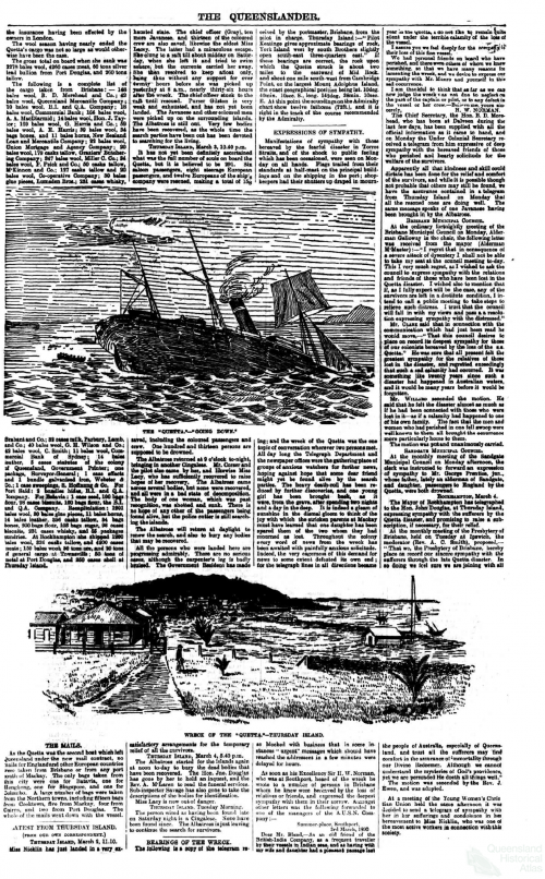 Wreck of the Quetta, Queenslander, 15 March 1890