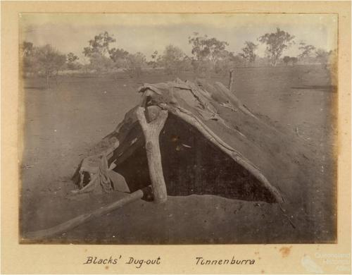 Blacks' dug-out, Tinnenburra, c1910