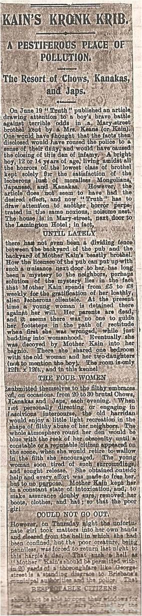 A pestiferous place of pollution, Truth (Brisbane), 2 October 1904