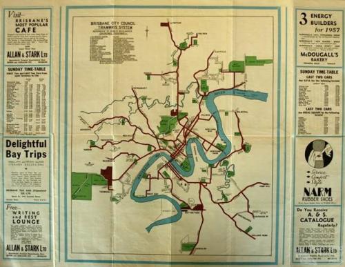 See Brisbane from the trams, 1957