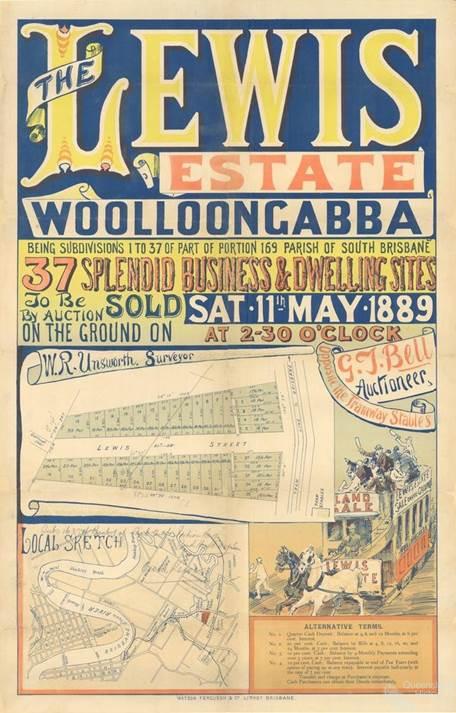 The Lewis Estate, Woolloongabba landsale, 1889