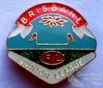 Brisbane badges which include poinsettia motif, 1930-60