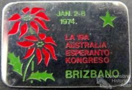 Brisbane badges which include poinsettia motif, 1930-60