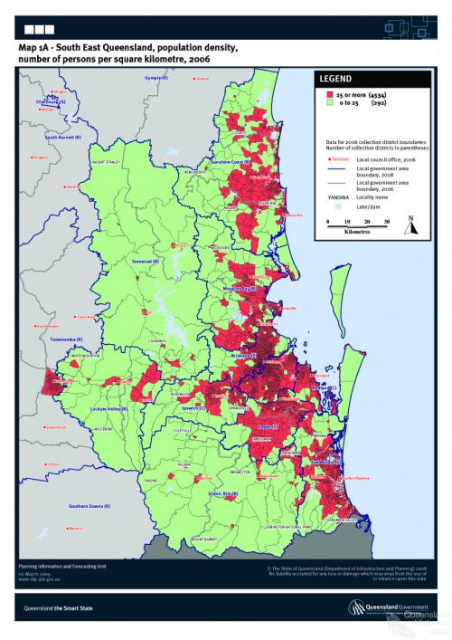 South East Queensland population density 2006