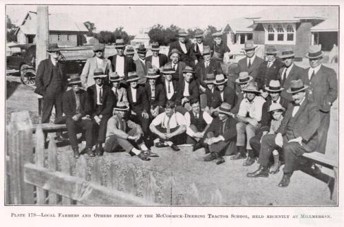 Local farmers at tractor school, Millmerran, 1927