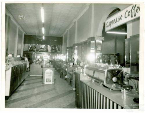 Interior, Londys café, Toowoomba, 1962