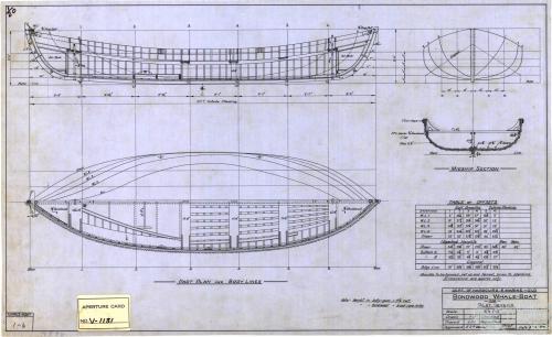 Whale boat plan, 1950