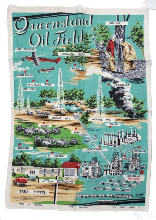 Tea-towel: Queensland Oil Field