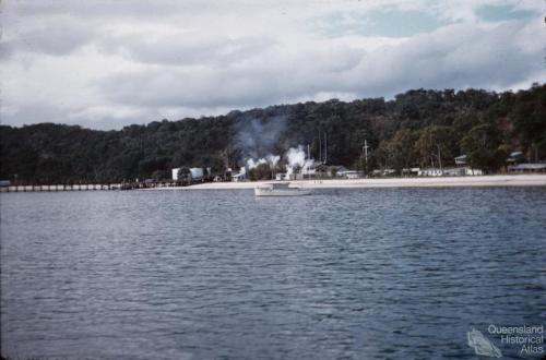 Tangalooma Whaling Station viewed from the water, 1960