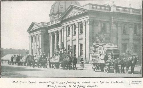 Horse-drawn Red Cross consignment, 1916