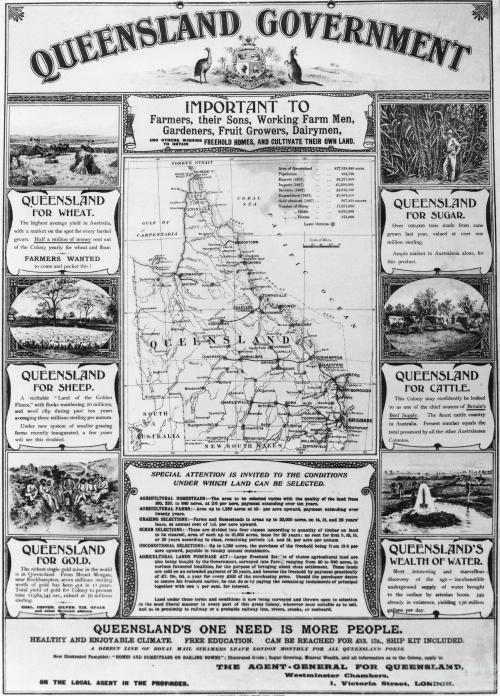 Queensland Government immigration poster, c1891