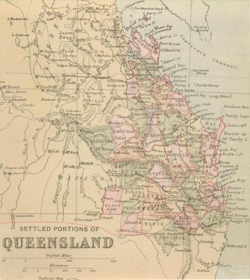 Settled portions of Queensland, 1880