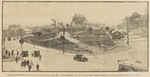 Centenary Park and Byrnes statue, 1927